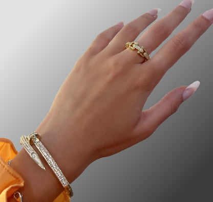 Adjustable Ring: 18kt Gold Fill ULink CZ (RG4005) Rings athenadesigns 