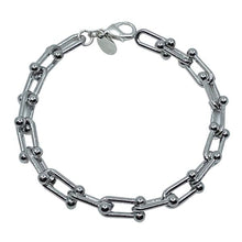 Load image into Gallery viewer, Link Bracelet: Thick U Link Available in Gold or Silver (BG402) Bracelet athenadesigns Silver: B402 
