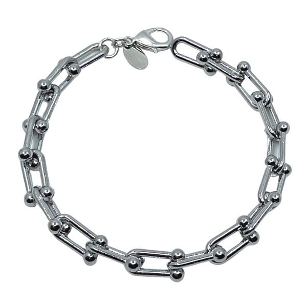 Link Bracelet: Thin U Link Available in Silver or Gold (B401) Bracelet athenadesigns Silver : B401 
