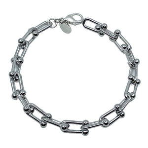 Link Bracelet: Thick U Link Available in Gold or Silver (BG402) Bracelet athenadesigns Silver: B402 