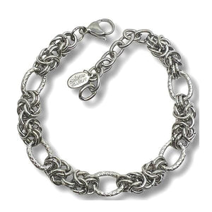 Stainless Steel: Fancy Link Bracelet: Plated (BSS4844) Bracelet athenadesigns 