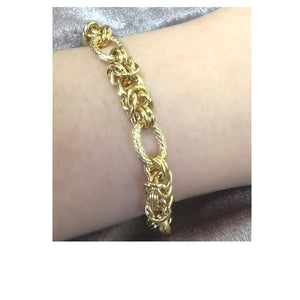 Stainless Steel: Fancy Link Bracelet: Gold Plated (BGSS4844) Bracelet athenadesigns 