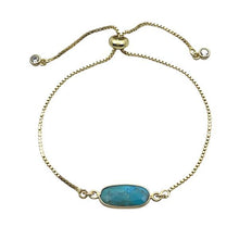 Load image into Gallery viewer, Pull Chain Bracelet With Turquoise Stone (PBT780TQ ) Bracelet athenadesigns 
