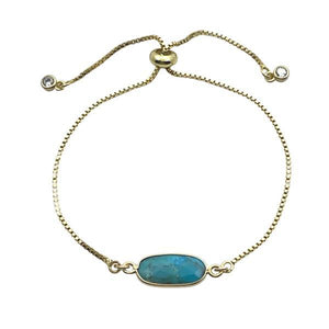 Pull Chain Bracelet With Turquoise Stone (PBT780TQ ) Bracelet athenadesigns 