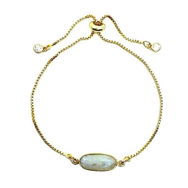 Pull Chain Bracelet: Rectangular Moonstone (PBT780MN) Bracelet athenadesigns 
