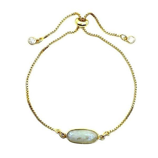 Pull Chain Bracelet: Rectangular Moonstone (PBT780MN) Bracelet athenadesigns 