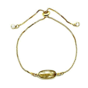 Pull Chain Bracelet: Rectangular Rutilated Quartz (PBT780RQZ) Bracelet athenadesigns 