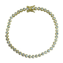 Load image into Gallery viewer, CZ Bezel Set Gold Plated Bracelet (BG4645) Bracelet athenadesigns 
