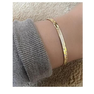 Herringbone Gold Vermeil Bracelet (BHB40) bracelet athenadesigns 