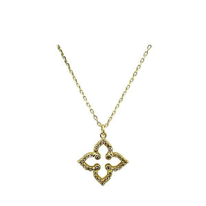 Clover: Open Pave 18kt Gold Fill With Micropave CZ Necklace (NGCP485CLV) Necklaces Athena Designs 