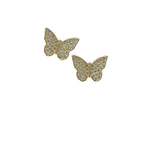 Butterfly Micro Pave Post Earring: Sterling (EGP45BFLY) Earrings athenadesigns 