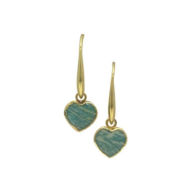 Hearts: Semi Precious Stone on Earring Hook : (EG67AZ) Earrings athenadesigns 