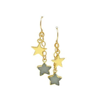 Star Earrings: Gold Fill and Stone: Aqua Druzy (EGCH47DZQ) Earrings athenadesigns 