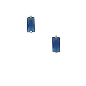 Crystal Baguette Stud: Gold Vermeil or Sterling Silver: Aqua (E_P580AQ) Earrings athenadesigns Gold Vermeil: EGP580B 