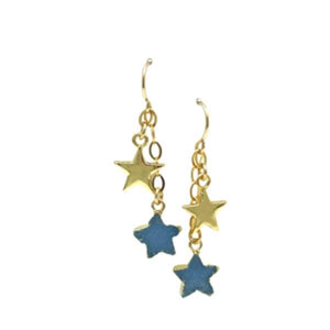 Star Earrings: Gold Fill and Stone: Blue Druzy (EGCH47DZB) Earrings athenadesigns 