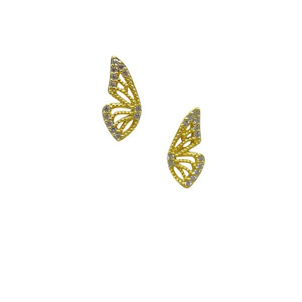 Butterfly Wing Studs : Gold Vermeil (EGP48BWNG) Earrings athenadesigns 