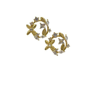 Wreath of CZ Set in Vermeil Post Earring (EGP4654) Earrings athenadesigns 