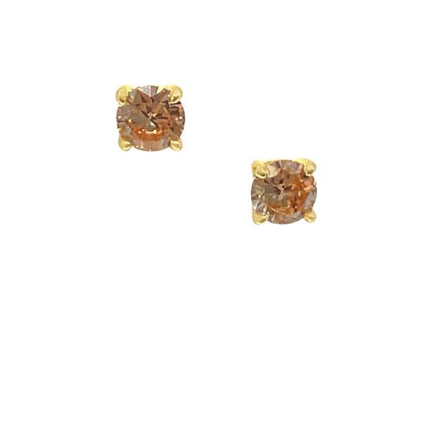 CZ Studs in a Vermeil 'Basket Setting' : Champagne (EGP465CH/6) Earrings athenadesigns 