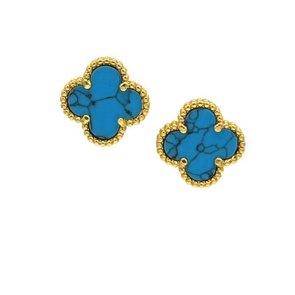 Clover Stud: Turquoise (EGP478TQ) Earrings athenadesigns 