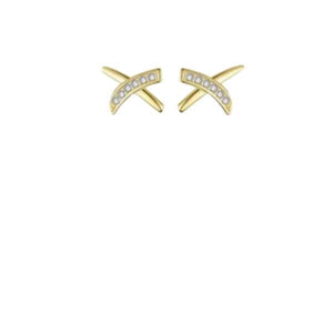 X Gold Vermeil and CZ Stud Earring (EGP445X) Earrings athenadesigns 