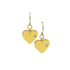 Heart: 18kt Gold Fill with 1 Point CZ Earring (ECG445HRT) Earrings athenadesigns 
