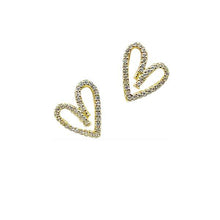 Load image into Gallery viewer, Heart: Open heart Micro Pave: Gold Vermeil (EGP654HRT) Earrings athenadesigns 
