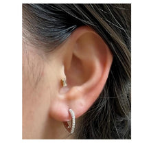 Load image into Gallery viewer, Hoop: &#39;V&#39; Shaped Sterling and Pave Earring (ESH4085) Earrings athenadesigns 
