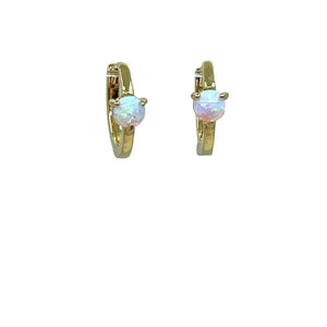 Small Hoop With Opalite Stone: (EGH40P) Earrings athenadesigns 