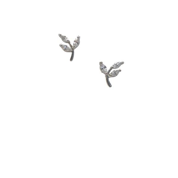 Tiny Crystal Laurel Post Earring: Sterling (ESP45LRL) Earrings athenadesigns 