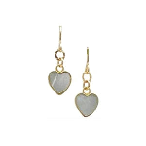 Mother of Pearl: Bezel Heart Shape Earrings (EG74MOP) Earrings athenadesigns 