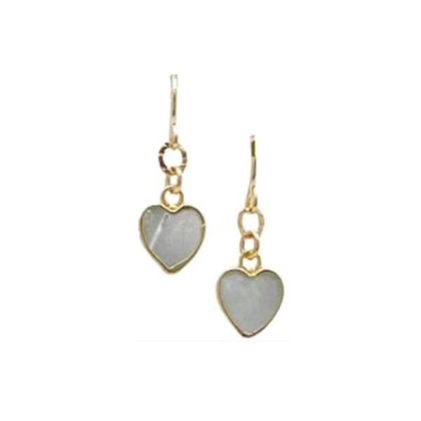 Mother of Pearl: Bezel Heart Shape Earrings (EG74MOP) Earrings athenadesigns 