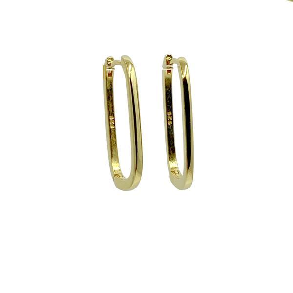 Hoop: Oval Shape in 14kt Over Sterling (EGH480) Earrings athenadesigns 