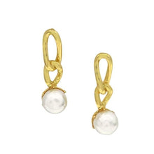 Load image into Gallery viewer, Pearl: Link Chain With Pearl Drop Post Earring (EGP4483) Earrings athenadesigns 
