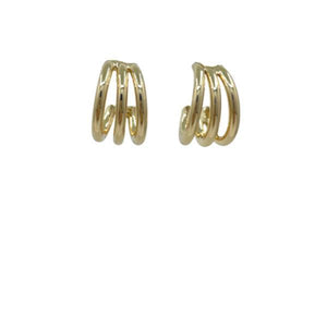Gold Vermeil 3 Row Tapered Post Earring (EGP3/400) Earrings athenadesigns 