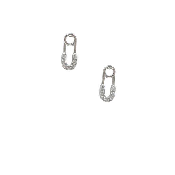 Safety Pin Studs: Micro Pave Cz and Sterling (EP48SFTY) Earrings athenadesigns 