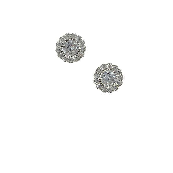 Sterling Silver Round CZ Post Earrring Earrings athenadesigns 