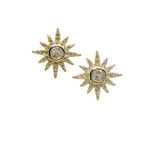 Starburst Stud: Gold Vermeil and CZ (EGP540STR) Earrings athenadesigns 