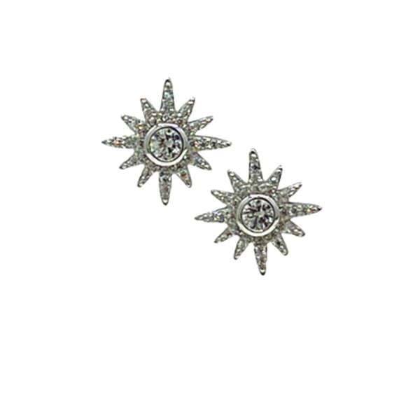 Starburst Stud: Sterling and CZ (ESP540STR) Earrings athenadesigns 