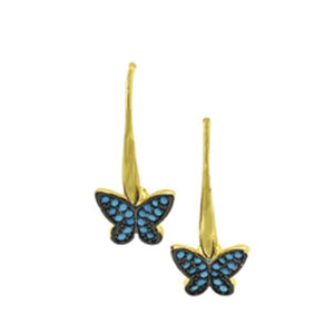 Small Blue Crystal Butterfly Earrings (EG485BFYB) Earrings athenadesigns 
