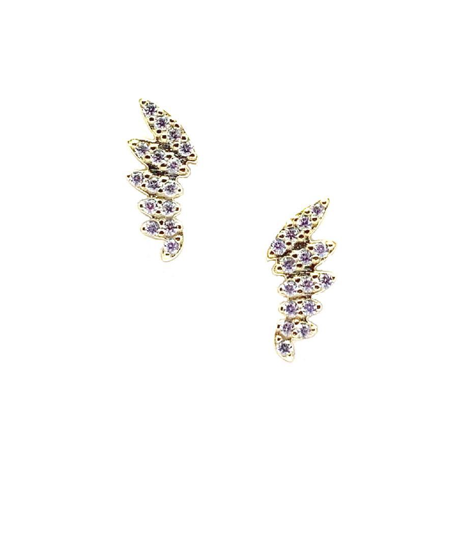 Pave Wing Stud: Gold Vermeil with Crystal (EGP45WING) Earrings athenadesigns 