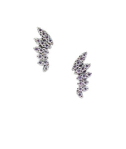 Pave Wing Stud: Sterling Silver with Crystal (ESP45WING) Earrings athenadesigns 