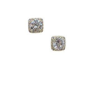 Copy of Square Crystal Post Earring: Gold Vermeil: (EgP4560C) Earrings athenadesigns 