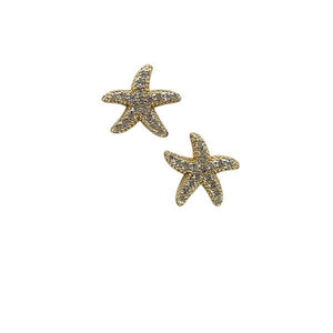 Starfish Crystal Post Earring: Gold VErmeil: (EGP45STF) Earrings athenadesigns 