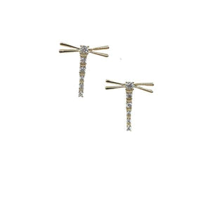 Dragonfly Crystal Post Earring: Gold Vermeil: (EGP45DFLY) Earrings athenadesigns 