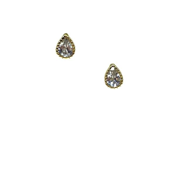 Tiny Teardrop Crystal Post Earring: Gold Vermeil : (EGP584) Earrings athenadesigns 
