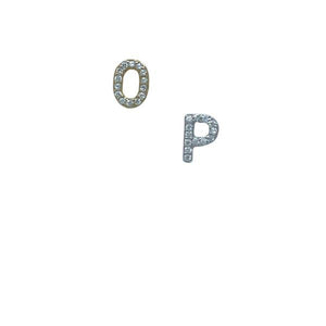 Initial Pave Studs: Letters M-S: Sterling Silver & Gold Vermeil (EGP45L)Price Per Letter Earrings athenadesigns 