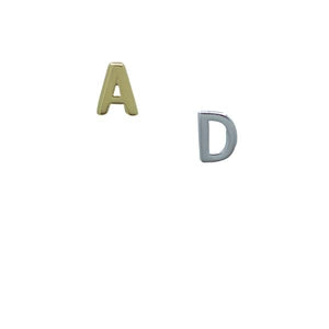 Initial Studs: Letters A-I: Sterling Silver & Gold Vermeil (ESP40_) Price per Letter Earrings Athena Designs Gold Vermeil A 