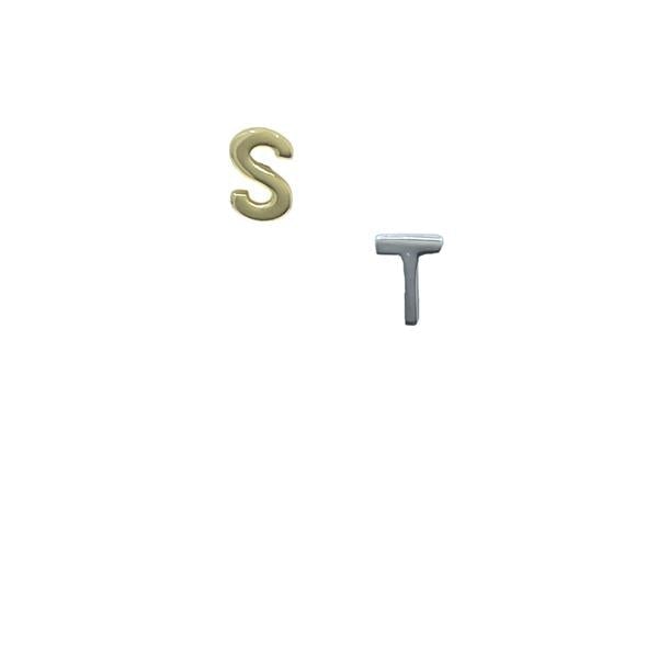 Initial Studs: Letters S-Z : Sterling Silver & Gold Vermeil (ESP40_) Price per Letter Earrings athenadesigns Gold Vermeil S 