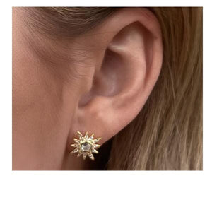 Starburst Stud: Gold Vermeil and CZ (EGP540STR) Earrings athenadesigns 