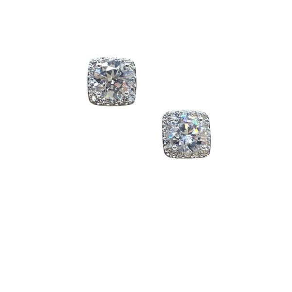 Square Crystal Post Earring: Sterling: (ESP4560C) Earrings athenadesigns 